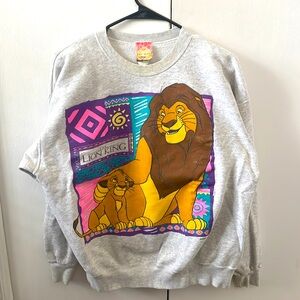 Vintage Lion King Crew Neck Sweatshirt - Size XL